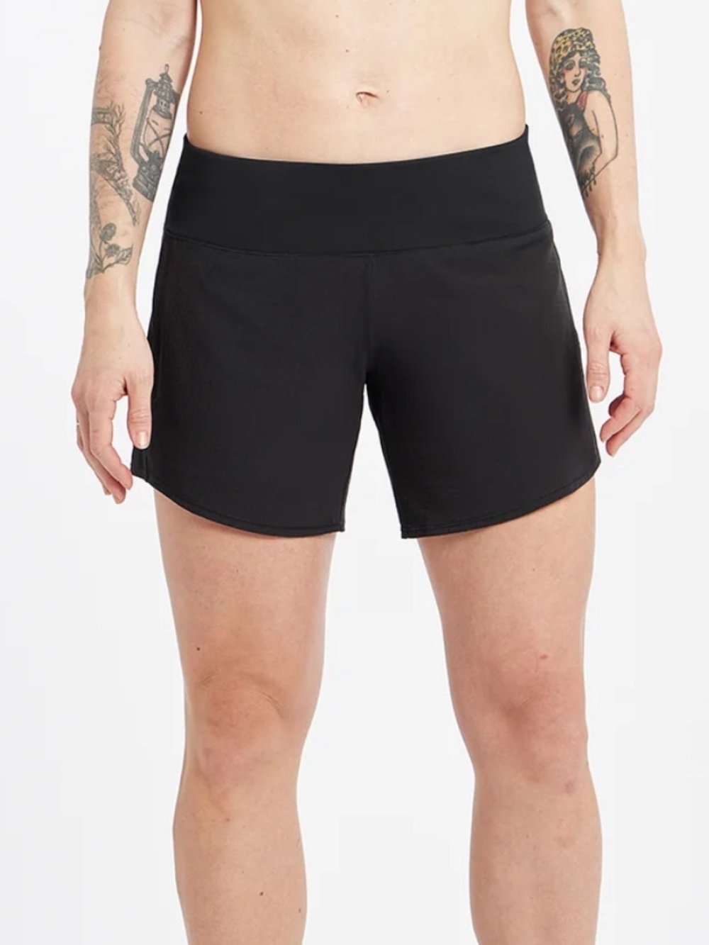 Oiselle Long Roga Shorts Black Lined Running Zipper Pockets Workout-08